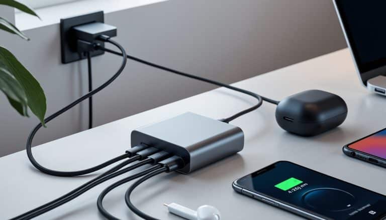 découvrez comment un chargeur multiport répartit sa puissance entre plusieurs appareils pour les recharger simultanément, efficacement et en toute simplicité.